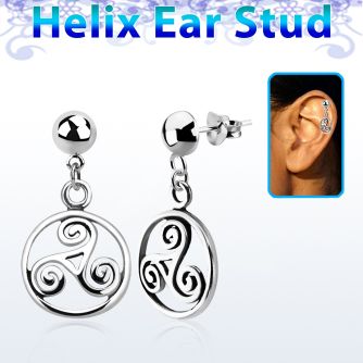 hexvd23 piercing helix plata esterlina 925 lisa triskel colgado eja mayorista