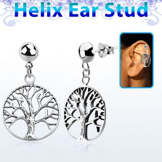 hexvd4 piercing helix plata esterlina lisa arbol vida plata 925 colgado eja mayorista