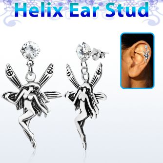 hexzd12 piercing helix plata esterlina zirconia 6mm hada plata 925 eja mayorista