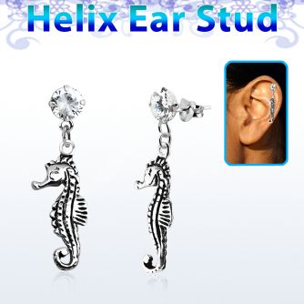 hexzd13 piercing helix plata esterlina zirconia 6mm caballito mar plata 925 eja mayorista