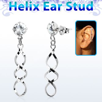 hexzd31 piercing helix plata esterlina 925 zirconia 6mm muelle colgado eja venta