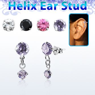 hexzd37 piercing helix plata esterlina 925 zirconia 6mm colgante 3mm zirconia redonda distribuidor mayorista