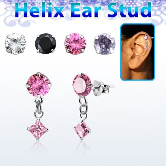 hexzd38 piercing helix plata esterlina 925 zirconia 6mm colgante 3mm square zirconia venta
