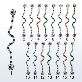 idatfr5a barbell industrial zig zag acero 316l pvd rayas cebra bolas multi cristal 5mm puntos distribuidor mayorista