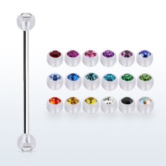 inajb5 steel industrial barbell w 5mm bio flex crystals balls