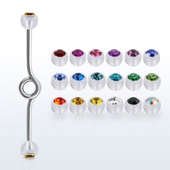 inbajb5 steel industrial loop barbell w 5mm acrylic crystal ball