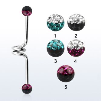 incfr5e 316l steel industrial twister barbell with 2 color balls