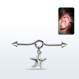 incnd16 barbell industrial loop acero 316l conos 5mm colgante liso estrella mar plata distribuidor mayorista