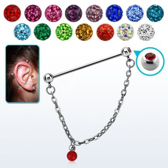 indsd2 steel chained industrial barbell w dangling ferido ball