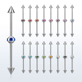 indsh18 barbell industrial acero 316l conos arriba abajo 5mm bola multi joya 5mm centro barra distribuidor