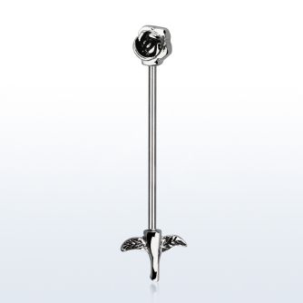 indsh27 barbell industrial acero quirurgico rosa hojas al por mayor