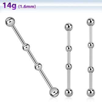 indsh3 barbell industrial acero 316l bolas e 5mm bolas 4mm centro barra distribuidor mayorista