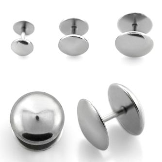 iphb high polished surgical steel fake plug with dome parts
