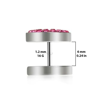 ipmc plug falso acero quirurgico multi cristal ferido lado disco acero liso venta