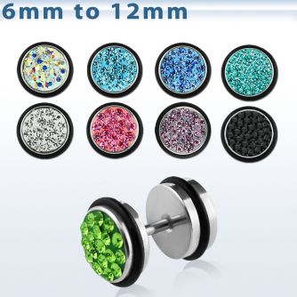 iprfc plug falso acero quirurgico multi cristal ferido anillos goma mayorista
