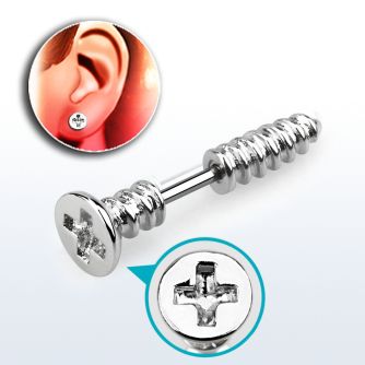 ipscrew 316l steel fake plug with post w one cross screw top