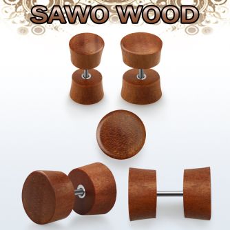ipswo sawo wood fake plug with surgical steel post