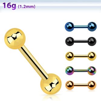 iptb4 anodized 316l steel fake plug w two 4mm ball shaped ends