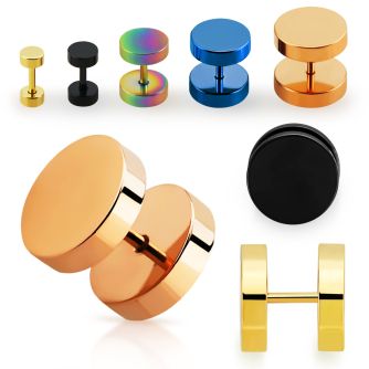 iptrd plug falso acero quirurgico anodizado negro dorado anillos goma mayorista