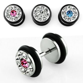 ipxc plug falso acero quirurgico anillos goma cristal 8mm al por mayor