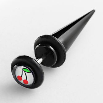 ivtpl4 expansor falso acrilico negro logo cerezas anillos goma 6mm distribuidor