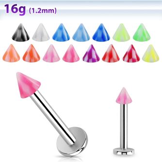 lbckn3 labret acero quirurgico cono cuadros uv 3mm 8mm al por mayor