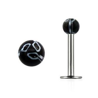lbdxx labret acero quirurgico bola 3mm color blanco negro acrilico flor 516 8mm distribuidor mayorista