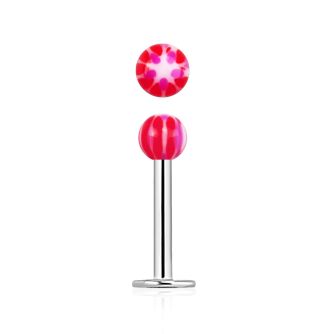 lbdxz labret acero quirurgico bola acrilico 3mm estrella roja blanca 516 8mm distribuidor