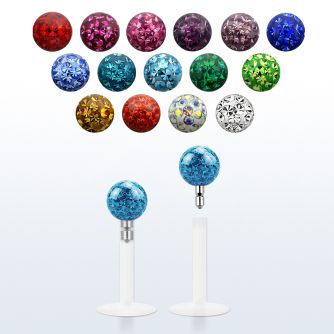 lbifr4 labret bio flexible transparente bola multi cristal ferido 4mm presion acero 316l mayorista