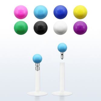 lbisab25 clear bio flexible labret with 2 5mm color acrylic ball