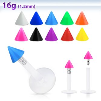 lbisacn3 labret bio flexible transparente cono acrilico color liso 3mm presion distribuidor mayorista