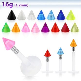 lbivcn3 labret bio flexible cono acrilico uv 3mm presion mayorista