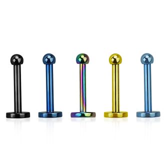 lbtb2 anodized surgical steel labret with a 2mm ball
