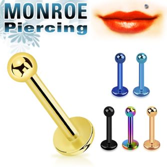 lbtbmc25 anodized 316l 16g steel monroe piercing with 2 5mm ball