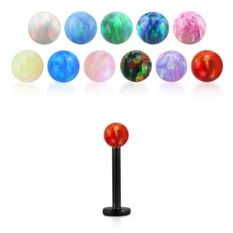 lbtop3 labret acero 316l anodizado bola opalo 3mm venta