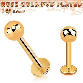 lbttb4 labret acero 316l pvd oro rosa bola 4mm venta