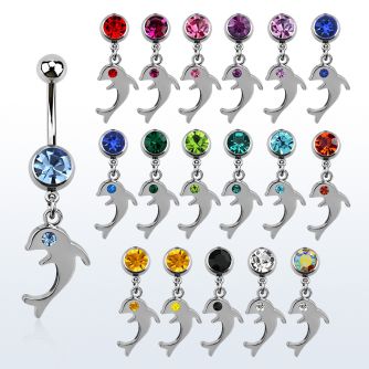 mcd446 piercing ombligo acero quirurgico bola joya bisel 8mm delgin colgado ojo cristal 10mm distribuidor mayorista