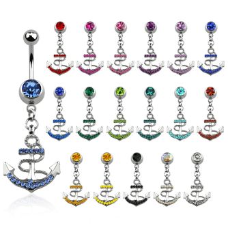 mcd540 316l steel belly banana w 8mm jewel ball anchor