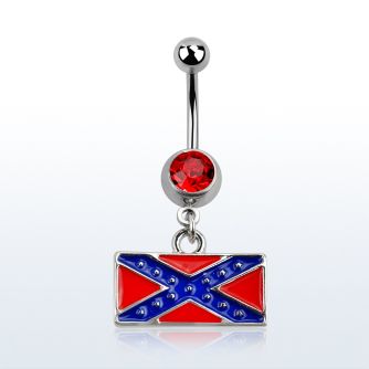 mcd555 piercing ombligo acero quirurgico bola 8mm joya bisel bandera confederada pintada 10mm distribuidor