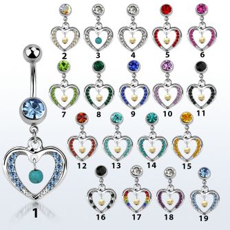 mcd571tq piercing ombligo acero quirurgico bola joya bisel 8mm turquesa falsa redondas marco corazon 10mm mayorista