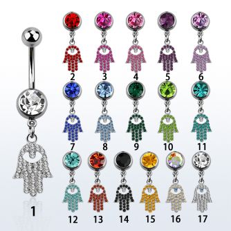 mcd668s piercing ombligo acero quirurgico bola joya bisel 8mm mano famita cristal 10mm venta