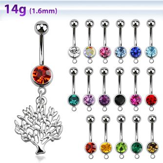 mcd697 piercing ombligo acero quirurgico bola joya 8mm arbol vida colgado 10mm distribuidor
