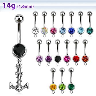 mcd699 316l steel belly banana a dangling plain anchor w rope