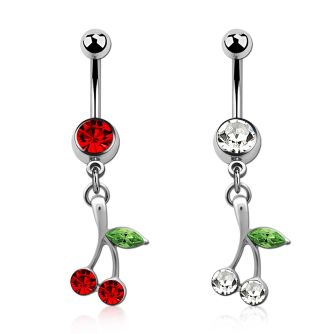 mcdch10 piercing ombligo acero quirurgico bola joya bisel 8mm cerezas cristal s 10mm distribuidor