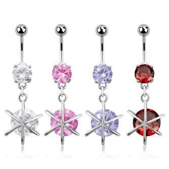 mcdz232 piercing ombligo acero quirurgico zirconia redonda 8mm zirconia redonda grande 10mm venta