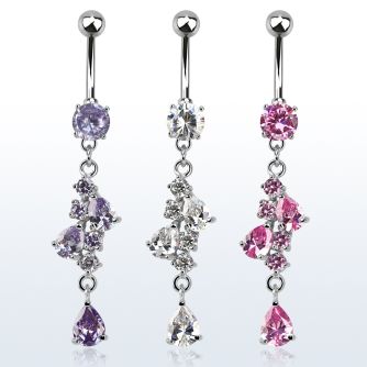 mcdz312 piercing ombligo acero quirurgico zirconia 8mm zirconia pera 10mm distribuidor