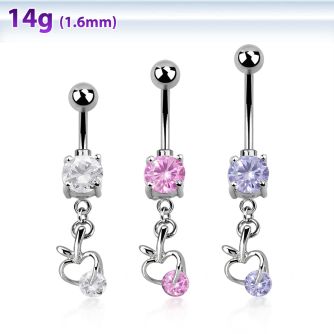 mcdz374 piercing ombligo acero quirurgico bolas doble joya bisel 5 8mm manzana zirconia 8mm 14mm mayorista