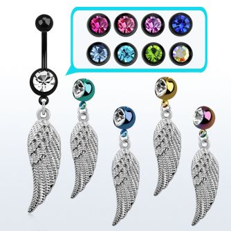 mdk593 piercing ombligo acero quirurgico pvd bola lisa 5mm bola joya 8mm ala pajaro 10mm distribuidor