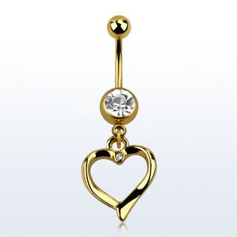 mdk666 piercing ombligo acero quirurgico pvd bola lisa 5mm bola joya 8mm corazon colgado cristal claro 10mm distribuidor