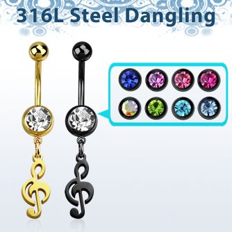 mdk709 piercing ombligo acero quirurgico pvd bola lisa 5mm bola joya 8mm nota musical 10mm distribuidor mayorista